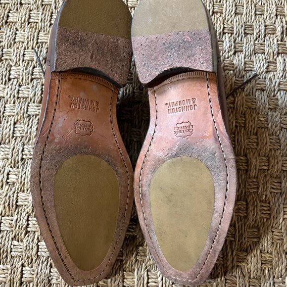 Johnston & Murphy Sheepskin Medallion Toe Oxford Brown Leather 15-1760 Sz 11 M main image 5